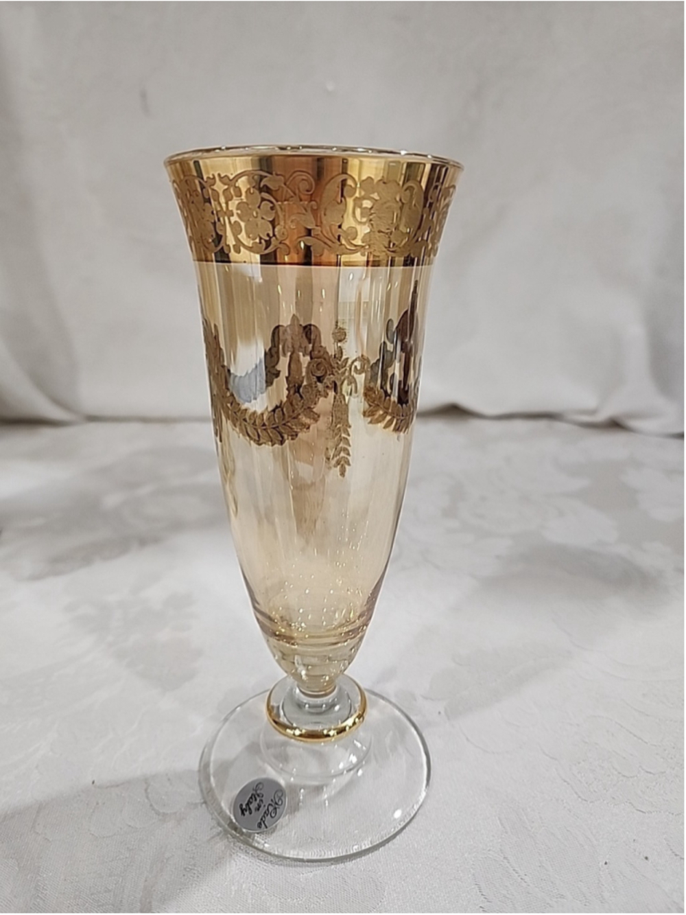 24K Gold Footed Goblets Set Of 4, TF Imports,beautiful Wedding